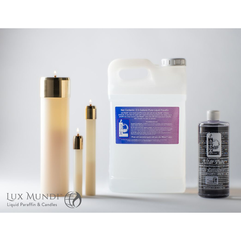 Lux Mundi Refillable Altar Candles - Satin Brass