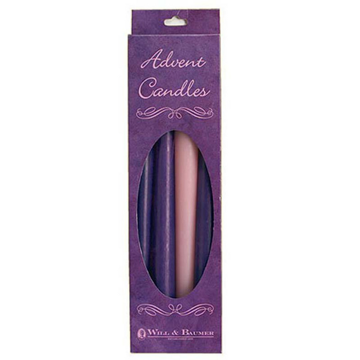 10" Advent Tapers Candles in Hang Box