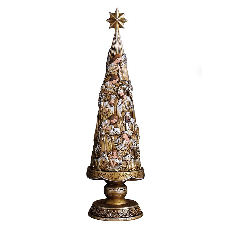 Metallic Nativity 21" Christmas Tree