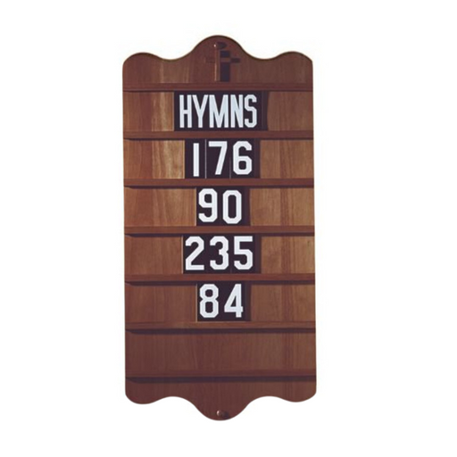 Wall Mount Hymn Board - Walnut Stain\