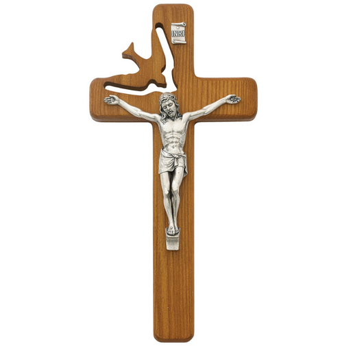 Walnut Holy Spirit Crucifix - BEST SELLER