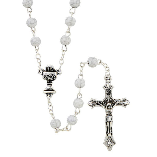 White First Holy Communion Rosary