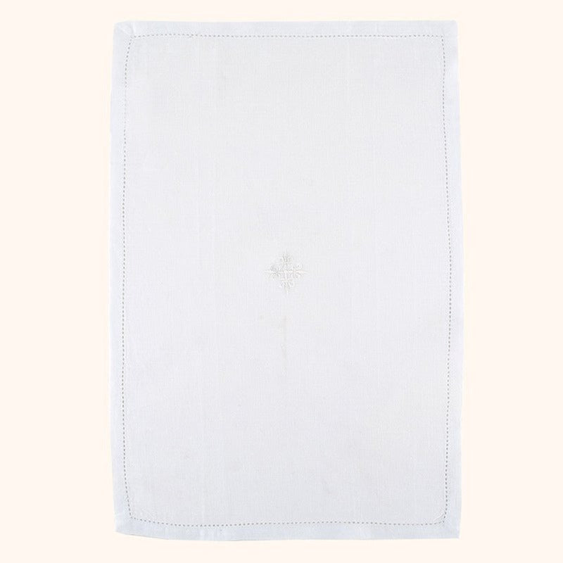 White Fleur de Lis Cross Lavabo Towel - 3 Pieces Per Package
