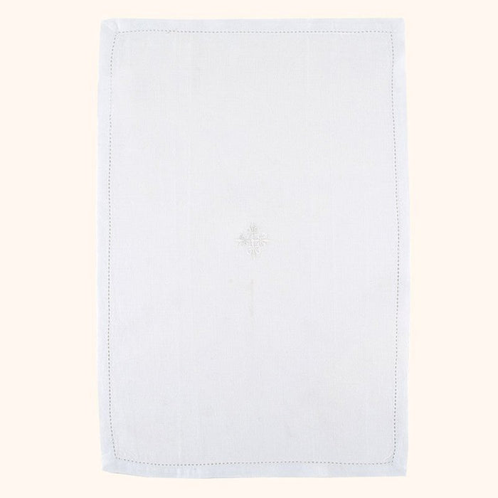White Fleur de Lis Cross Lavabo Towel - 3 Pieces Per Package