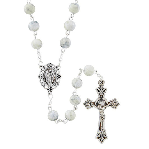 White Massa Collection Rosary With Miraculous Center