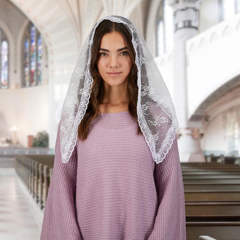 White Traditional Chapel Veil