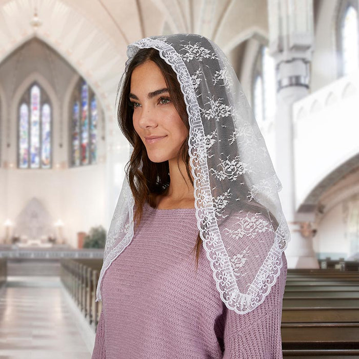 White Traditional Chapel Veil