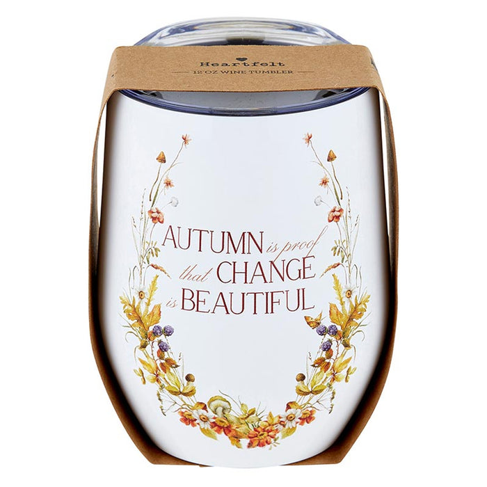 Wine Tumbler -Autumn Change is Beautiful- 4 Pieces Per Package