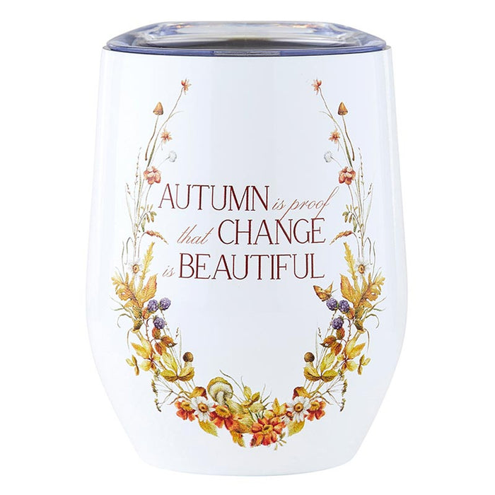 Wine Tumbler -Autumn Change is Beautiful- 4 Pieces Per Package