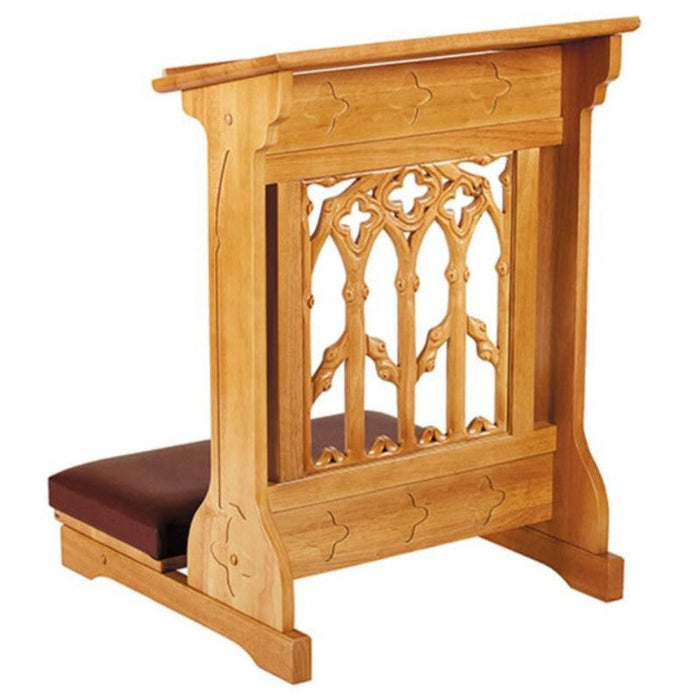 Wood Canterbury Padded Kneeler - Medium Oak Stain