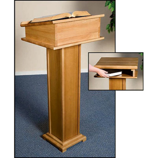 Wood Lectern with Shelf