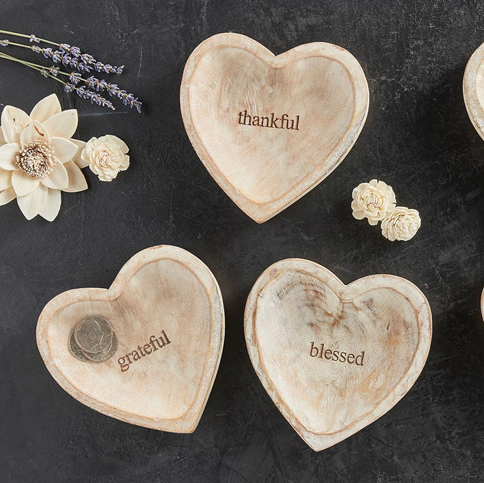 Wooden Heart - Grateful - 2 Pieces Per Package