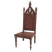 Wood Side Chair - Carved Finials And Ornate Design