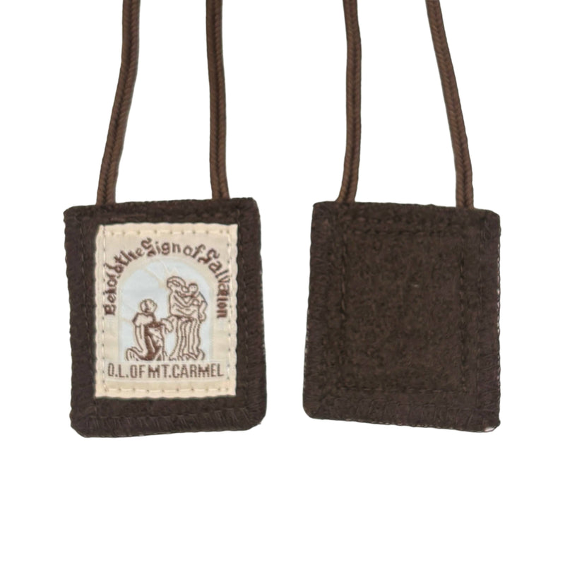 Scapular- Lady of Mt. Carmel + St. Simon Stock BROWN   2”