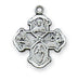 4-Way Medal Sterling Silver with 13" Rhodium Plated Brass Chain