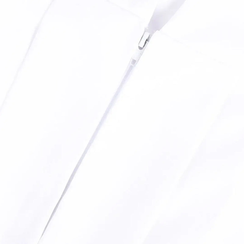 Baptismal Gown Box Pleat White Lg - Poly - Weighted