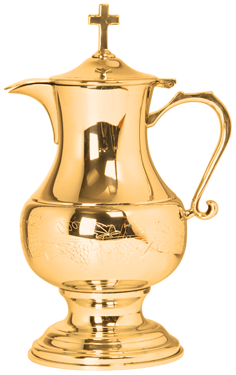 K367PG Gold-Plated Flagon – 48 oz, 11.5”H with Hinged Lid