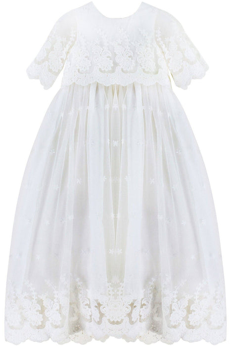 Baby Girl Star Lace Christening Gown + Bonnet