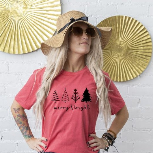 Merry & Bright Christmas Graphic Tee