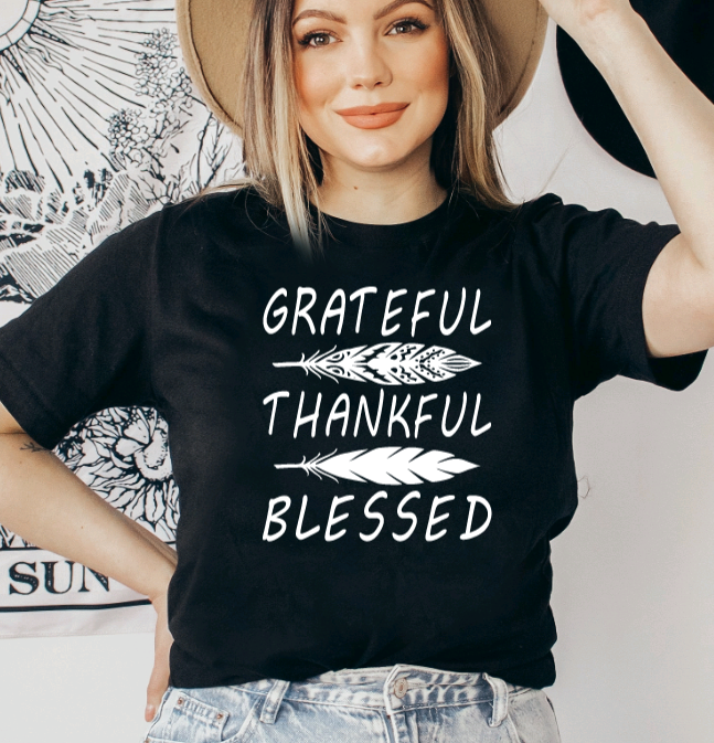 Grateful Thankful Blessed Graphic Tee