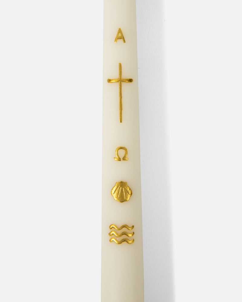 Alpha & Omega Baptism Candle (Gold)