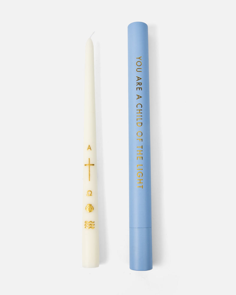 Alpha & Omega Baptism Candle (Gold)