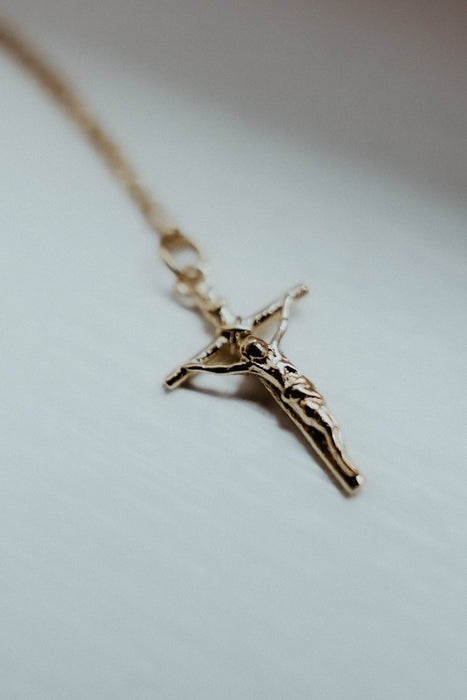 Women's Gold Crucifix Necklace