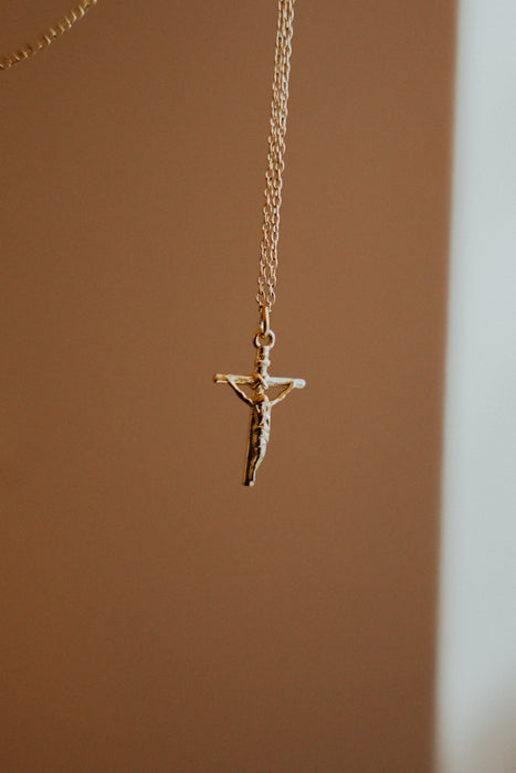 Women's Gold Crucifix Necklace