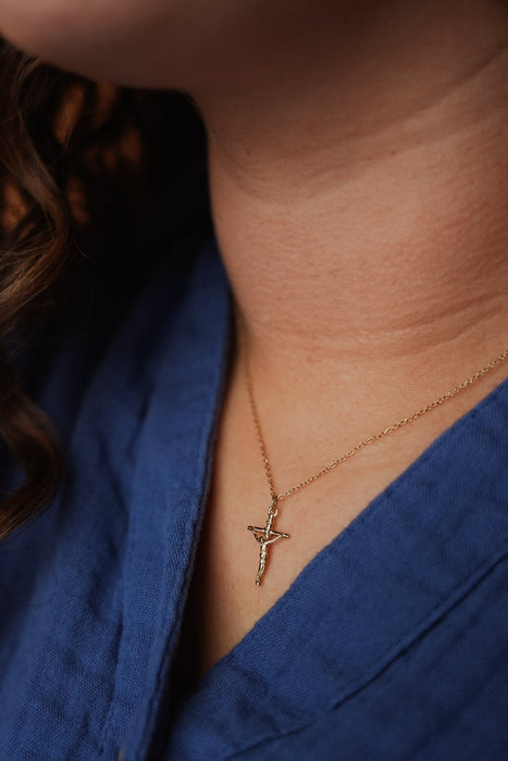 Women's Gold Crucifix Necklace