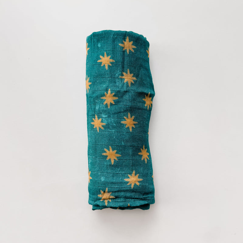 Guadalupe Stars Mantle - Catholic Baby Muslin Blanket Swaddle