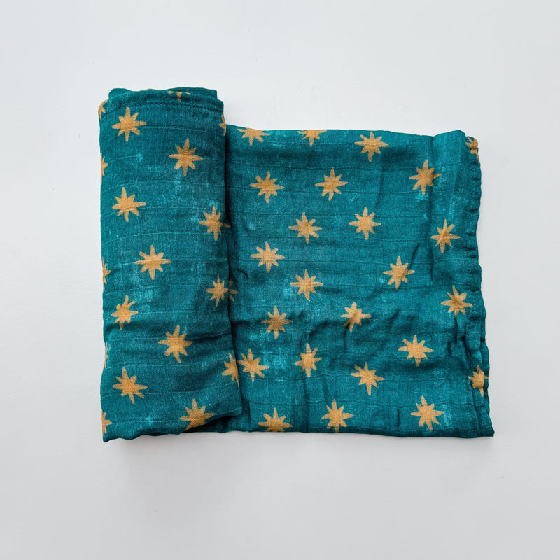 Guadalupe Stars Mantle - Catholic Baby Muslin Blanket Swaddle