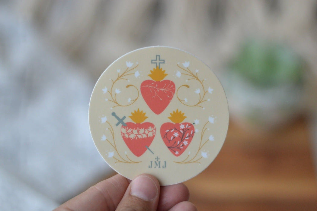 Holy Family Hearts Sticker