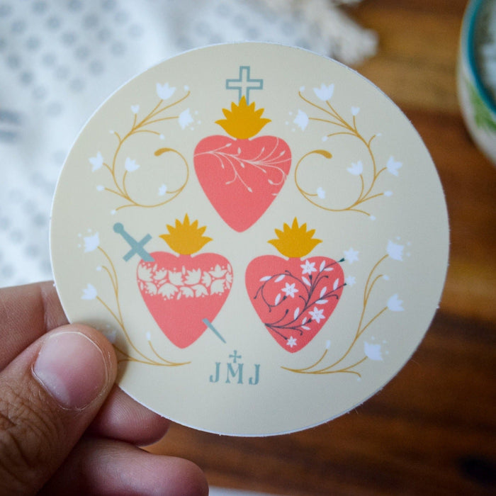 Holy Family Hearts Sticker