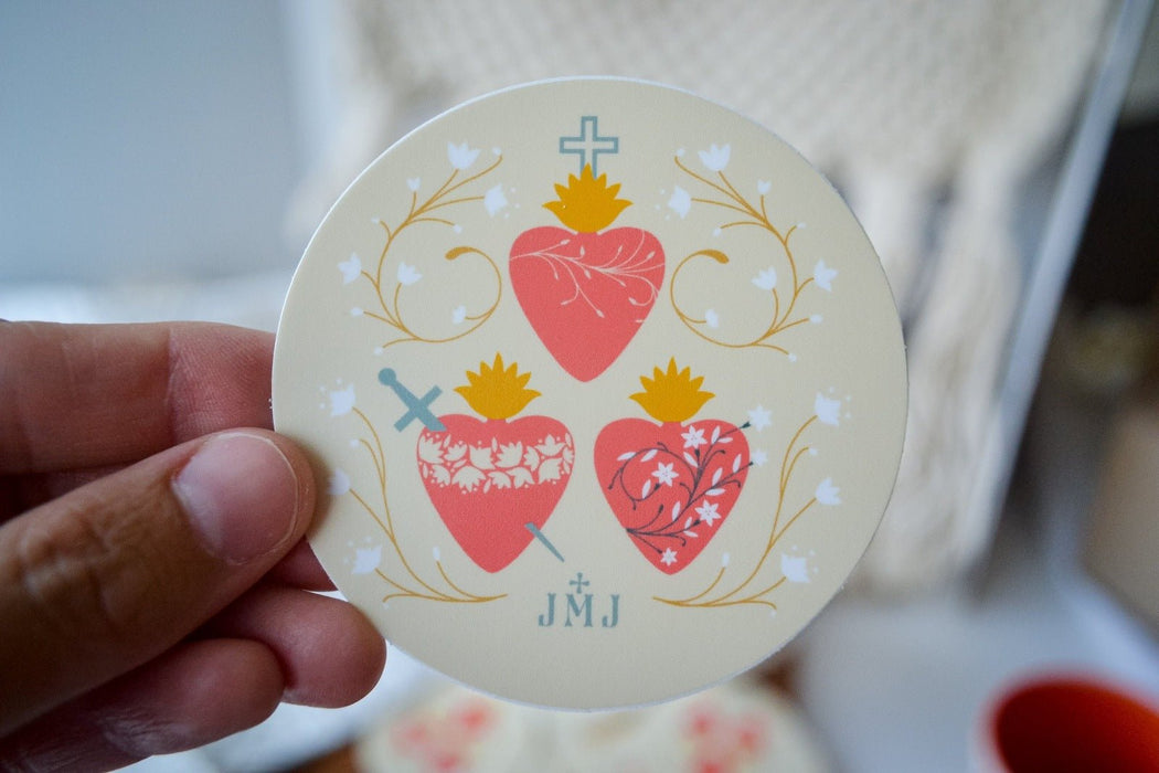 Holy Family Hearts Sticker