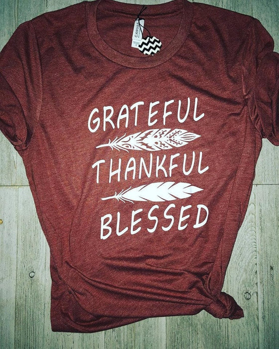 Grateful Thankful Blessed Graphic Tee