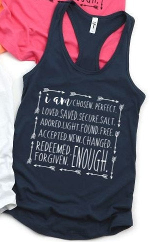 I Am Enough Shirt, Christian Crewneck, Inspirational shirt for Her, I Am Who you Say I am, Easter Faith Shirt, Religious Gift for her