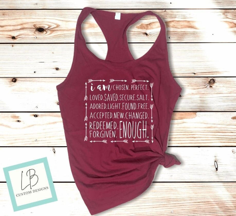 I Am Enough Shirt, Christian Crewneck, Inspirational shirt for Her, I Am Who you Say I am, Easter Faith Shirt, Religious Gift for her