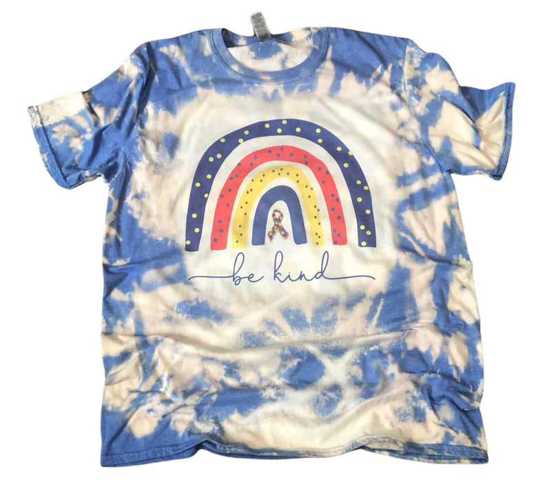 Autism Rainbow Bleached Tee