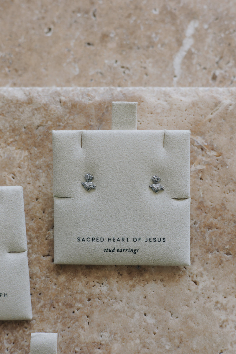 Sacred Heart of Jesus Stud Earrings