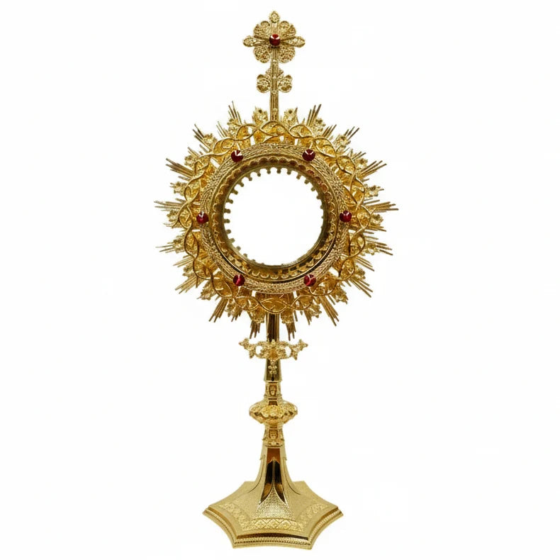 Large Host Monstrance with Luna, Gold Accents