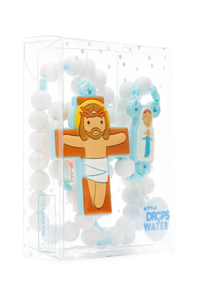 Our Lady Lourdes Catholic Rosary Boys | Blue Prayer Beads | Little Drops of Water