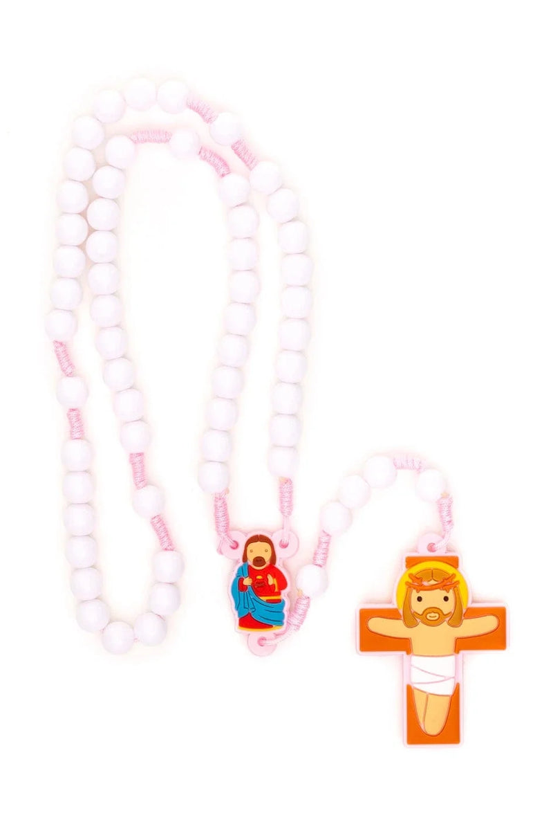 Sacred Heart Catholic Rosary Girls | Pink Prayer Beads | Little Drops of Water