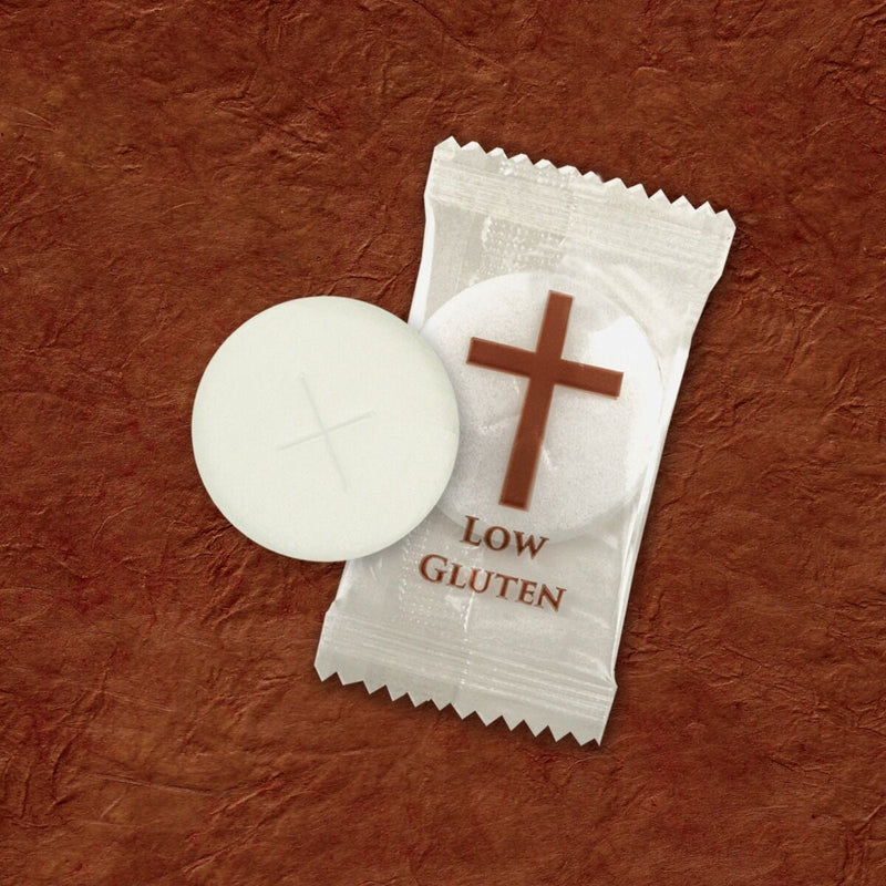 Low Gluten Communion Wafers – 1 3/8" Individually Wrapped | Approved for Catholic Mass | 25 Wafers per Box | Under 20ppm Gluten