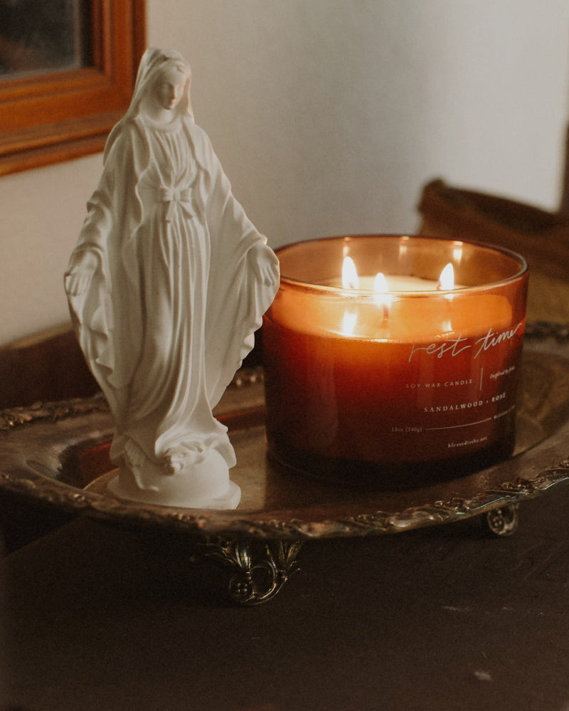 Rest Time Candle Inspired by Jesus 3 Wick Candle
