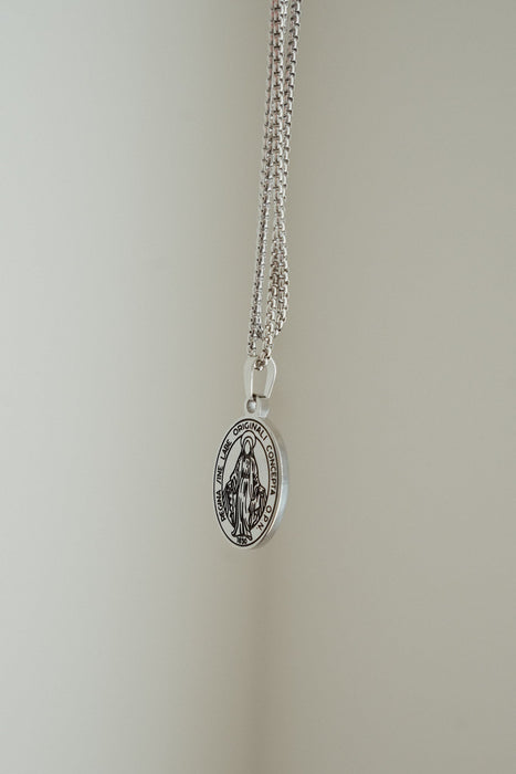 Silver Miraculous Medal for Men