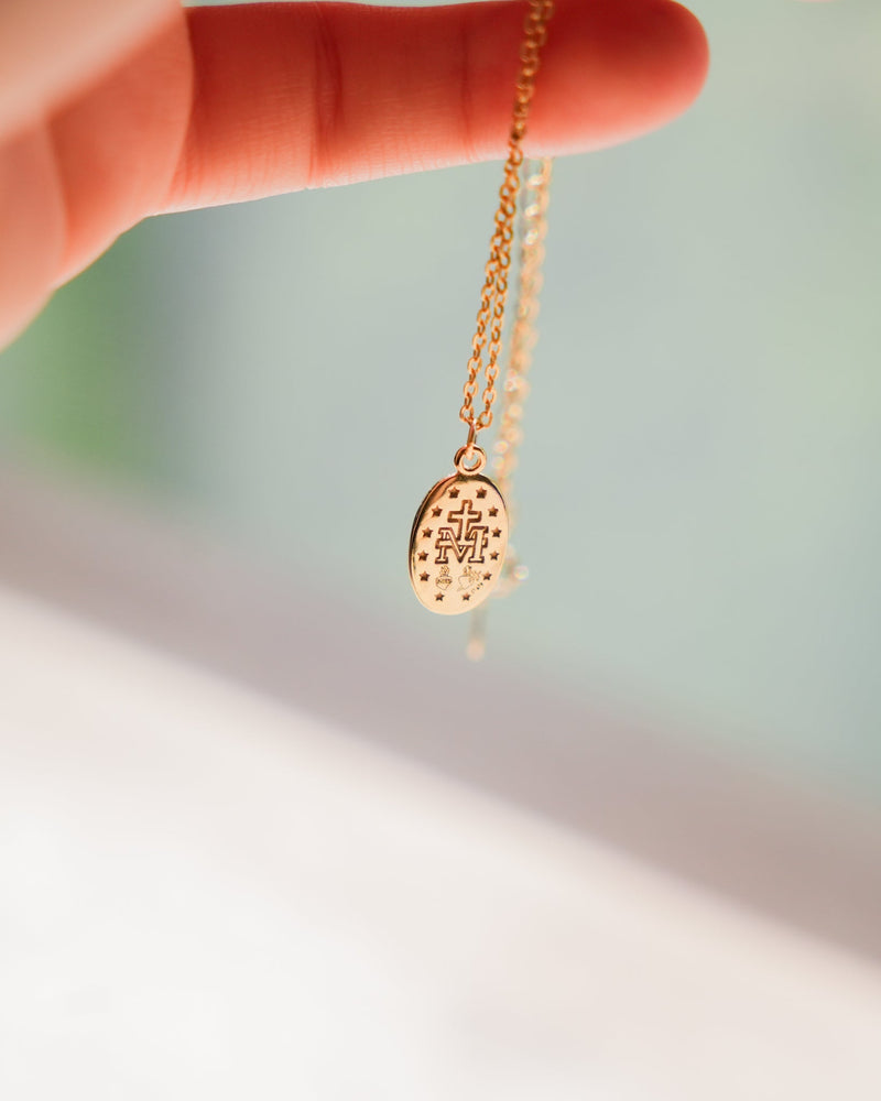 Miraculous Medal Necklace // Gold