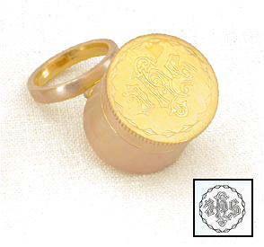 IHS Single Oil Stock with Ring, 24K Gold Plated