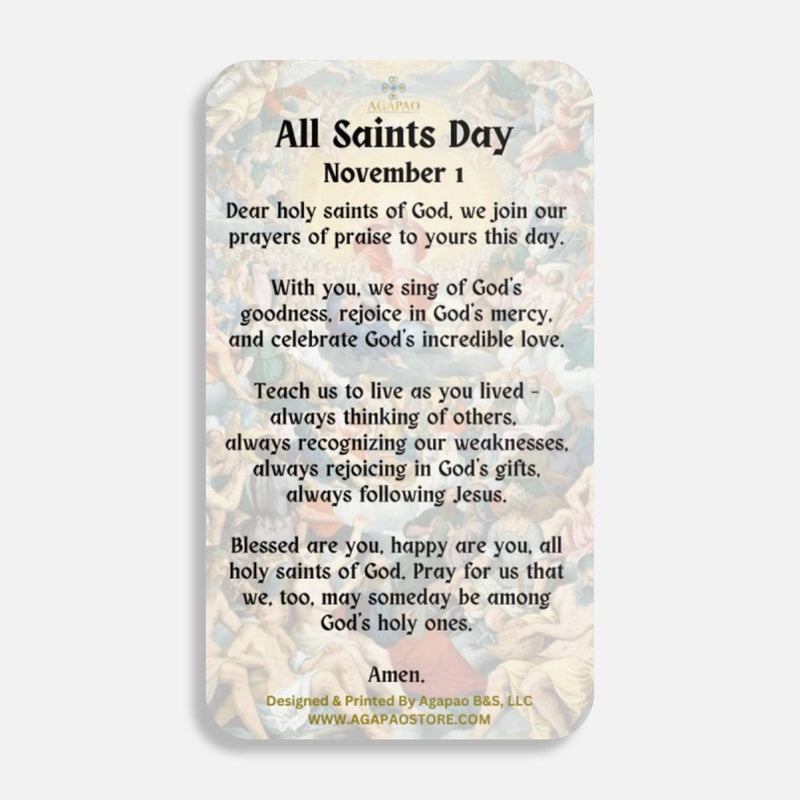 Tarjetas de oración del Día de Todos los Santos/Día de las Almas - 100 piezas por paquete