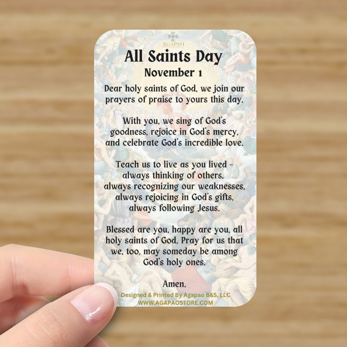 Tarjetas de oración del Día de Todos los Santos/Día de las Almas - 100 piezas por paquete