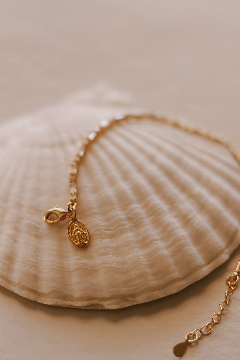 Miraculous Medal Tennis Bracelet